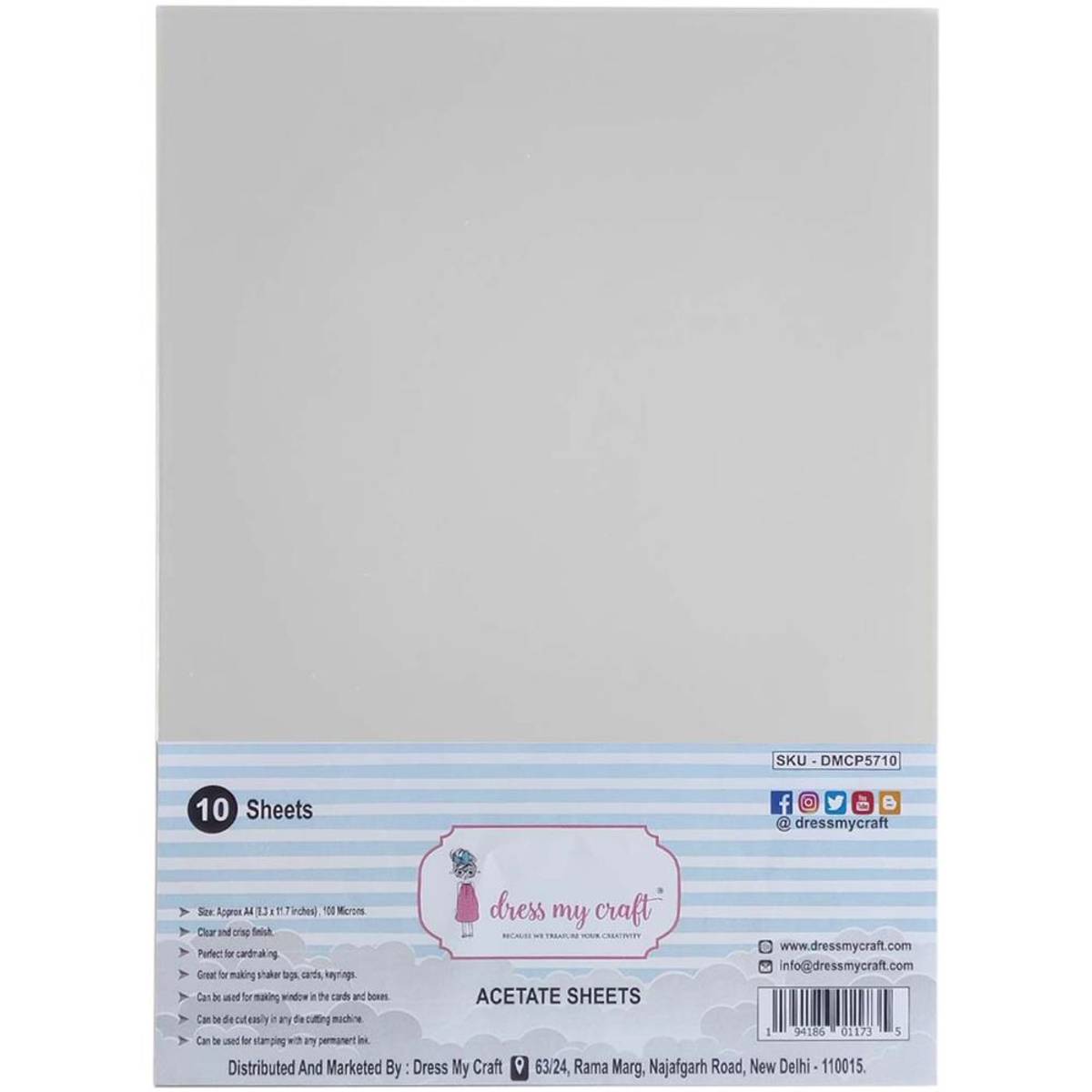 Dress My Craft Acetate Sheets A4 10/Pkg